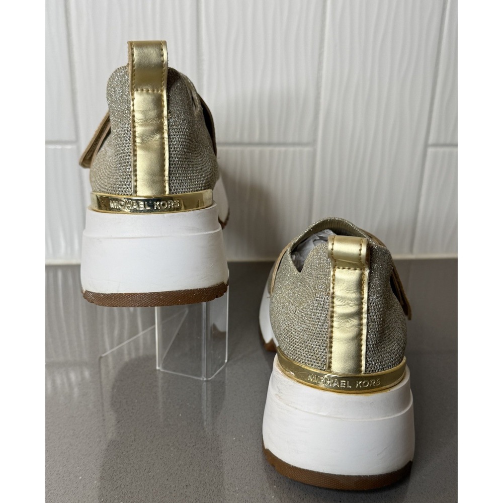 Michael Kors Cosmo Knit Slip-On Sneakers Gold For Women's Size 8M Platform Shoes - Picture 11 of 15